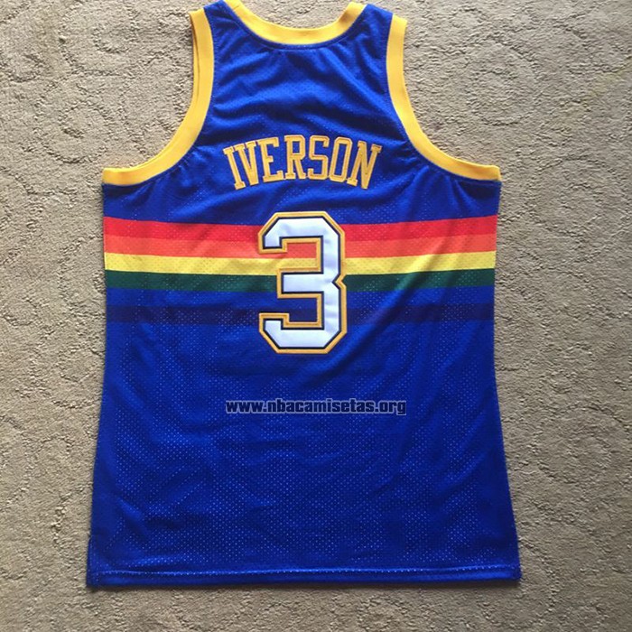 Camiseta Denver Nuggets Allen Iverson NO 3 Hardwood Classics 2006-07 Azul